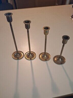 Brass Taper Candle Holders Set of 4